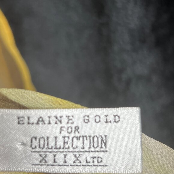 Elaine Gold Collection Sheer Silk Scarf Brown Yellow Ombre 53"x10" - Picture 2 of 3